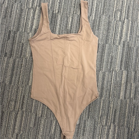 Abercrombie & Fitch Tops - Abercrombie & Fitch Tan Corset Soft Collection Bodysuit
